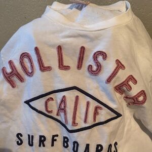 Hollister White Surfboards Long Sleeve Tee
